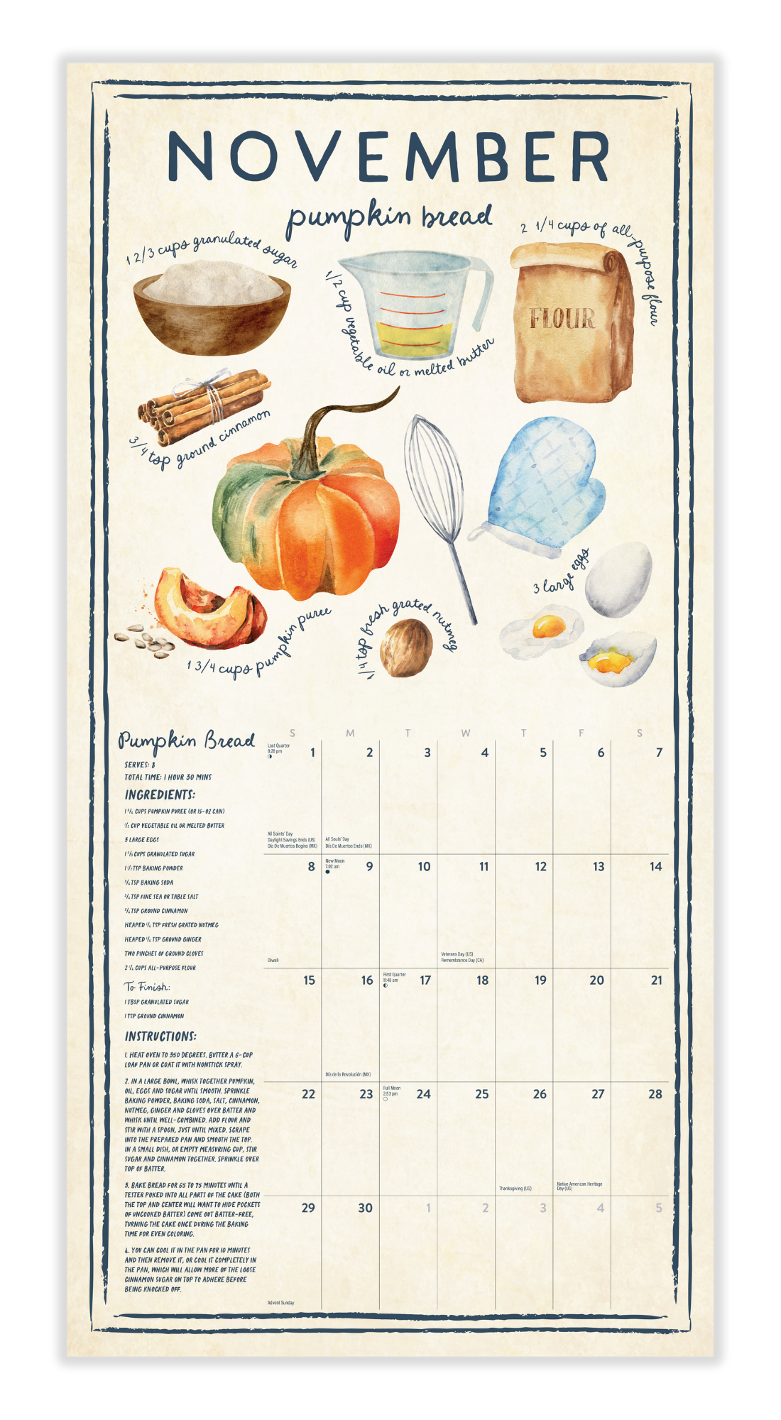 Farmer's Market Recipe 2026 Wall Calendar Marble City Press