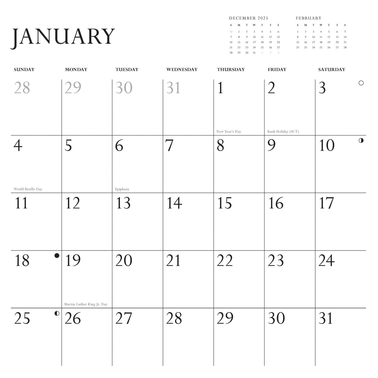 Disappointing Affirmations 2026 Wall Calendar