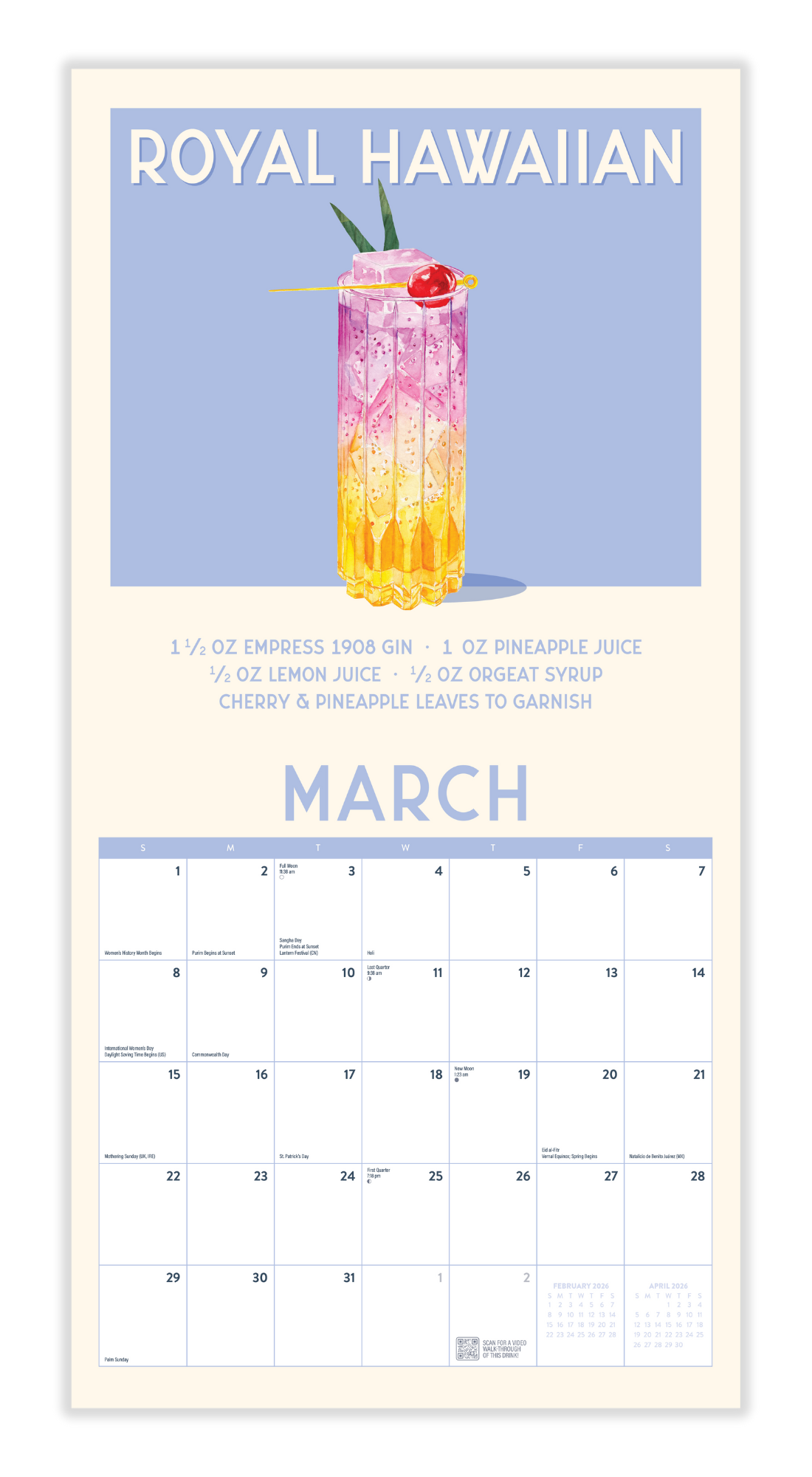 Happy Hour 2026 Wall Calendar Marble City Press