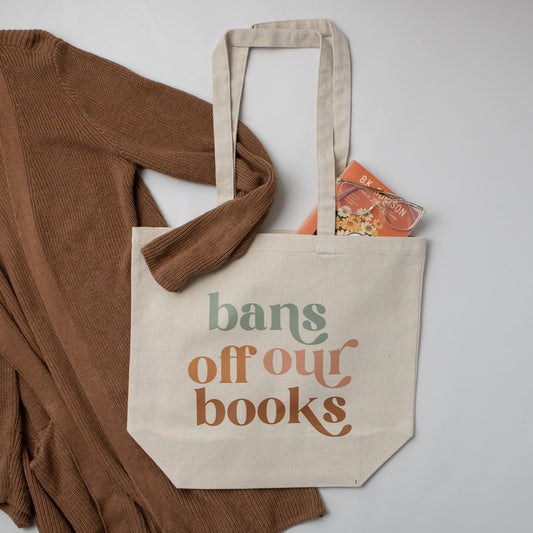 "Bans Off Our Books" Large Canvas Tote Bag