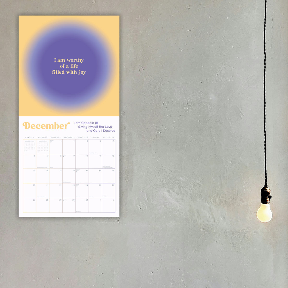 Manifestation 2026 Wall Calendar Marble City Press