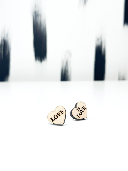 Love Is Love Heart Studs