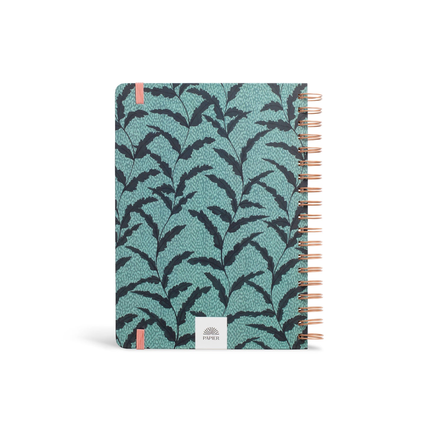 Lined Notebook, B5 Hardcover Spiral - Leafy Bean