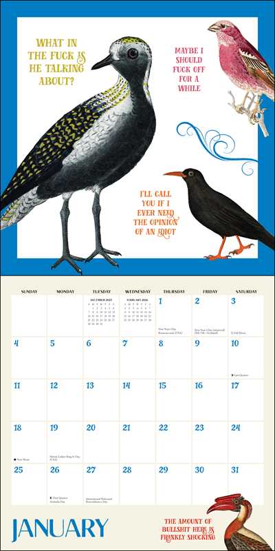 Effin' Birds 2026 Wall Calendar by Aaron  Reynolds