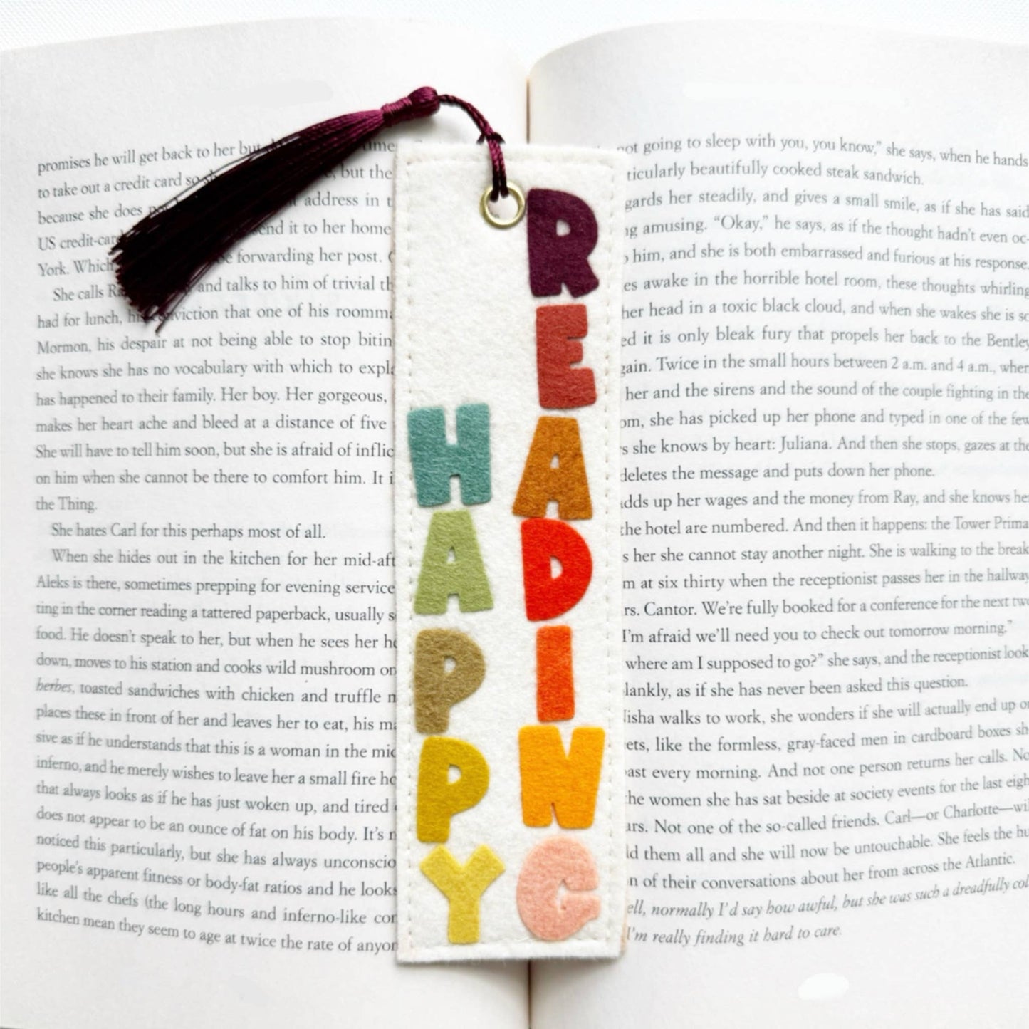Happy Reading Felt Bookmark 