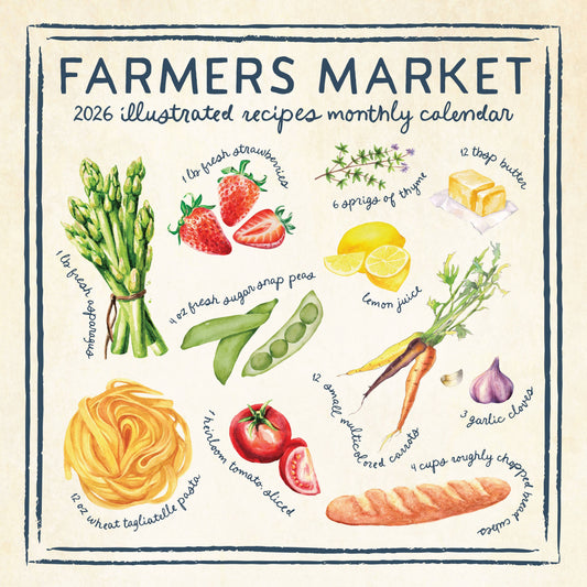Farmer's Market Recipe 2026 Wall Calendar Marble City Press