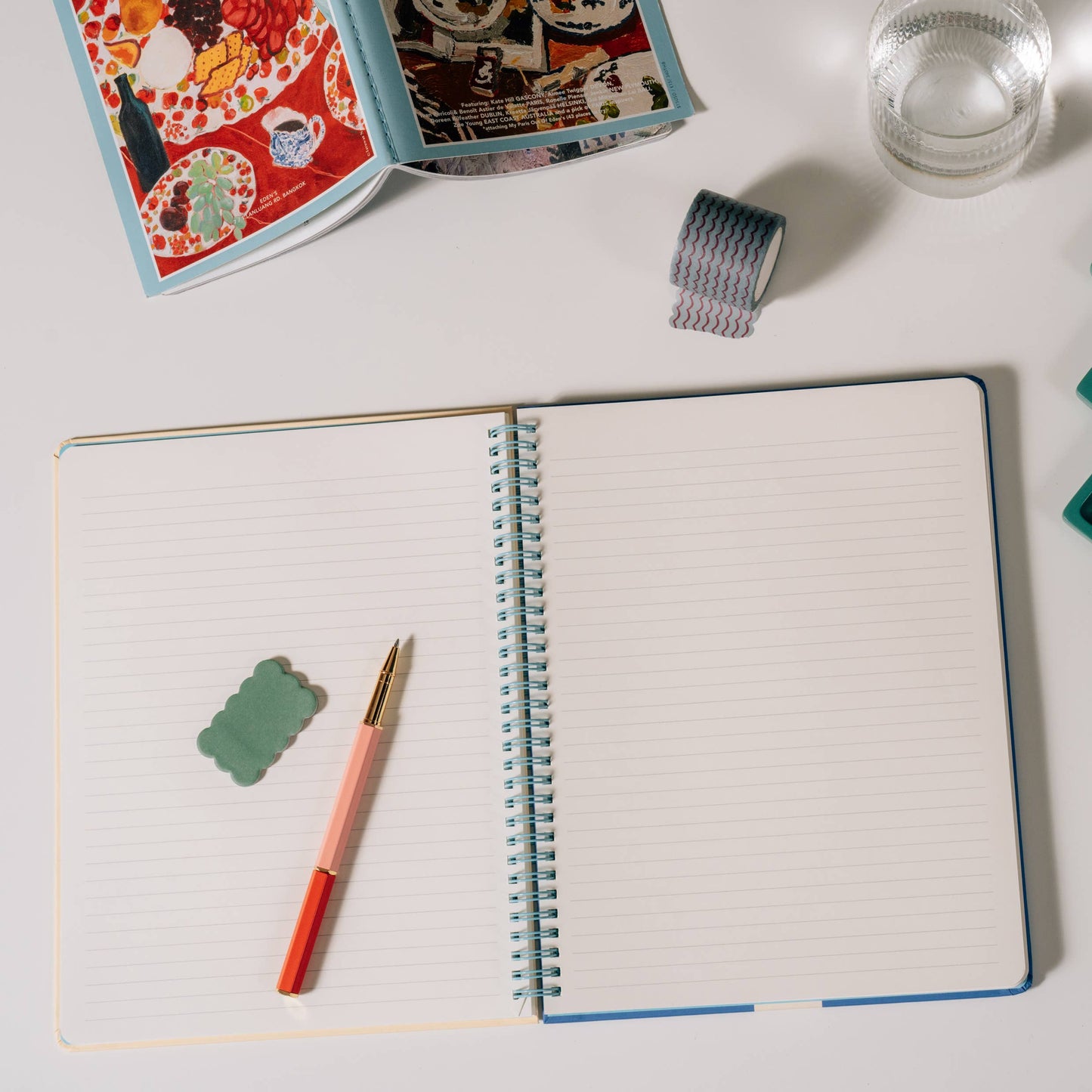 Lined Notebook, B5 Hardcover Spiral - Leafy Bean