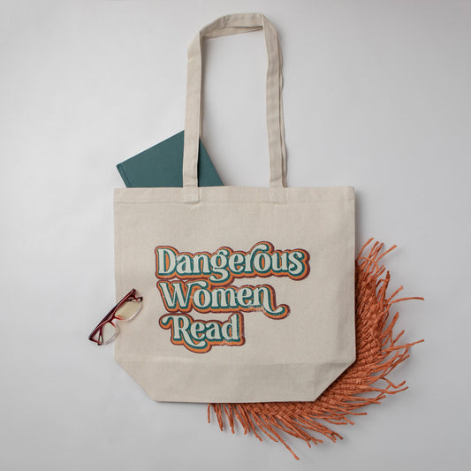 "Dangerous Women Read" Large Canvas Book Bag