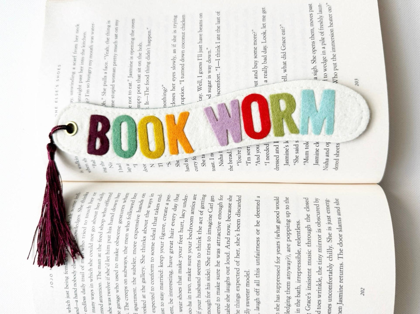 Bookworm Felt Bookmark