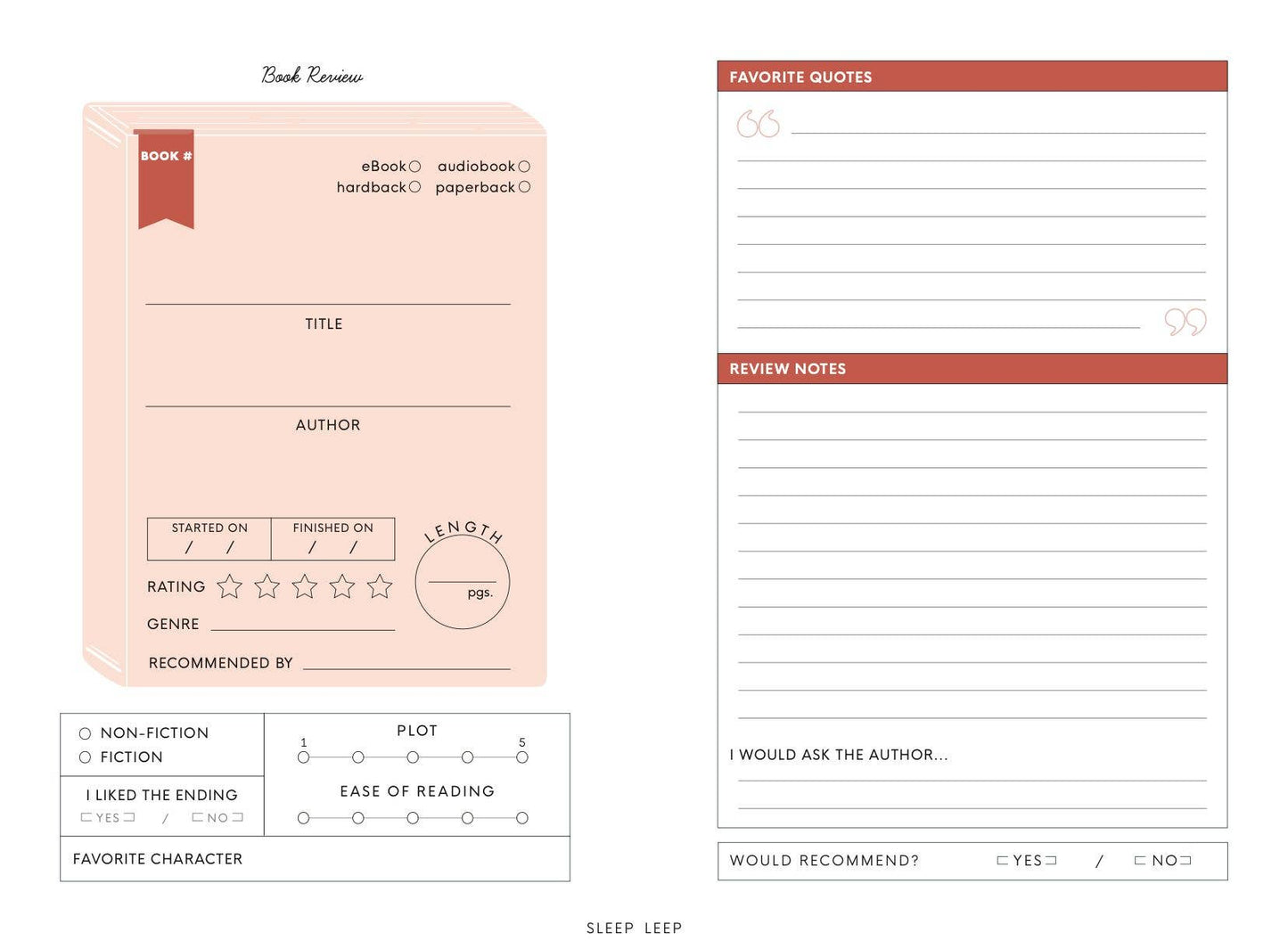 Reading Journal for Teens